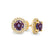 VOGUE - Round Alexandrite & Diamond 18k Yellow Gold Halo Earrings Earrings Lily Arkwright