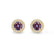 VOGUE - Round Alexandrite & Diamond 18k Yellow Gold Halo Earrings Earrings Lily Arkwright