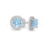 VOGUE - Round Aqua Spinel & Diamond 18k White Gold Halo Earrings Earrings Lily Arkwright