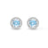 VOGUE - Round Aqua Spinel & Diamond 950 Platinum Halo Earrings Earrings Lily Arkwright