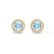 VOGUE - Round Aqua Spinel & Diamond 18k Yellow Gold Halo Earrings Earrings Lily Arkwright