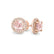 VOGUE - Round Champagne Sapphire & Diamond 18k Rose Gold Halo Earrings Earrings Lily Arkwright