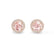 VOGUE - Round Champagne Sapphire & Diamond 18k Rose Gold Halo Earrings Earrings Lily Arkwright