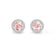 VOGUE - Round Champagne Sapphire & Diamond 950 Platinum Halo Earrings Earrings Lily Arkwright