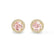 VOGUE - Round Champagne Sapphire & Diamond 18k Yellow Gold Halo Earrings Earrings Lily Arkwright