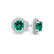VOGUE - Round Emerald & Diamond 950 Platinum Halo Earrings Earrings Lily Arkwright