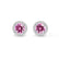VOGUE - Round Pink Sapphire & Diamond 950 Platinum Halo Earrings Earrings Lily Arkwright