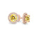 VOGUE - Round Yellow Sapphire & Diamond 18k Rose Gold Halo Earrings Earrings Lily Arkwright