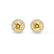 VOGUE - Round Yellow Sapphire & Diamond 18k Rose Gold Halo Earrings Earrings Lily Arkwright