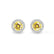 VOGUE - Round Yellow Sapphire & Diamond 18k White Gold Halo Earrings Earrings Lily Arkwright