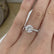 BELLE - Round Lab Diamond 18k White Gold Shoulder Set Ring