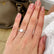 VIOLA - Round Moissanite & Diamond 18k Rose Gold Shoulder Set Ring