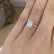 LIVELY - Radiant Moissanite & Diamond 18k Rose Gold Petite Hidden Halo Pavé Shoulder Set Ring