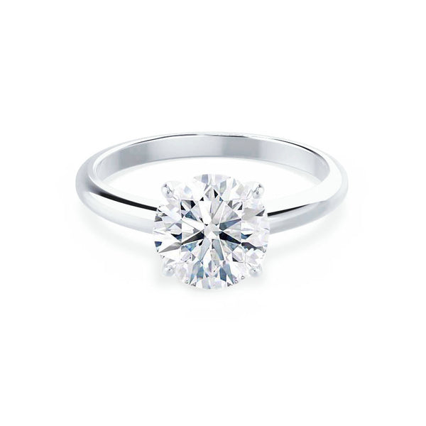GRACE - Round Lab Diamond 18K White Gold Solitaire Ring Engagement Ring Lily Arkwright