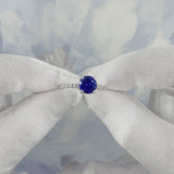 GISELLE - Chatham® Blue Sapphire & Diamond 18k White Gold Ring