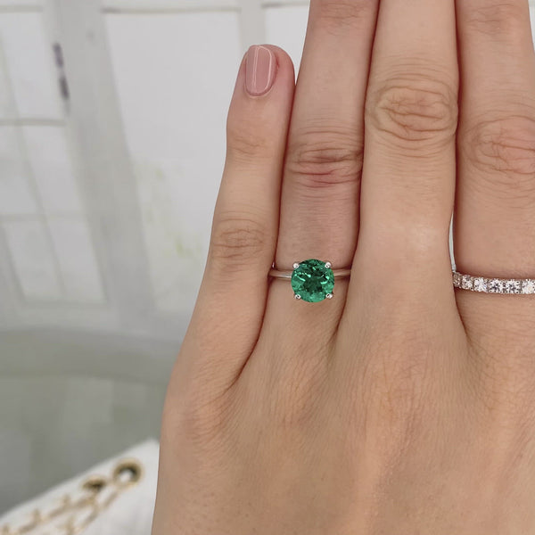 GRACE - Chatham® Lab Grown Emerald Solitaire 18k Yellow Gold