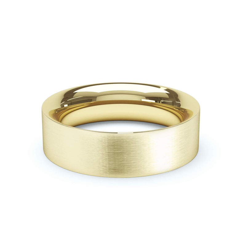 4mm 18kt Gold Brushed Flat Court Wedding Ring, Size U+ | Grace & Co UK