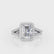 EVERLY - Radiant Moissanite & Diamond 18k White Gold Split Shank Halo Ring
