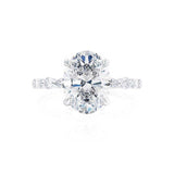 ALLURE - Oval Moissanite & Diamond 18k White Gold Scatter Ring Engagement Ring Lily Arkwright