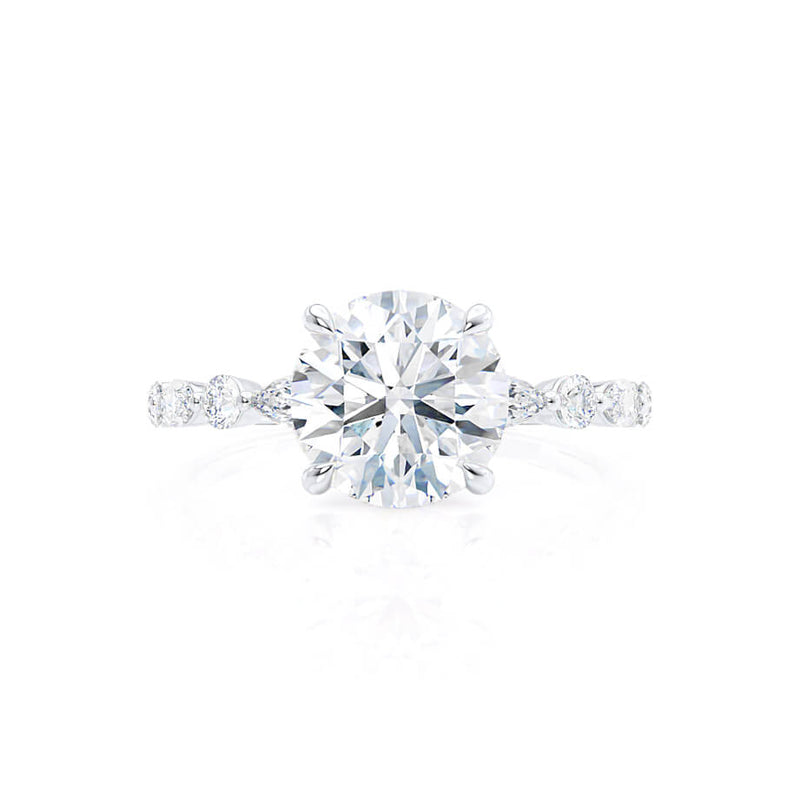 ALLURE - Round Natural Diamond 18k White Gold Scatter Ring Engagement Ring Lily Arkwright