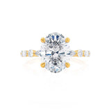 ALLURE - Oval Moissanite & Diamond 18k Yellow Gold Scatter Ring Engagement Ring Lily Arkwright
