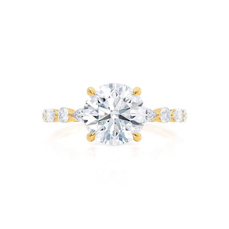 ALLURE - Round Moissanite 18k Yellow Gold Scatter Ring Engagement Ring Lily Arkwright