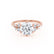 ALYA - Round Lab Diamond Starburst Cluster Shoulder Set Engagement Ring 18k Rose Gold Engagement Ring Lily Arkwright