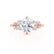ALYA - Round Lab Diamond Starburst Cluster Shoulder Set Engagement Ring 18k Rose Gold Engagement Ring Lily Arkwright