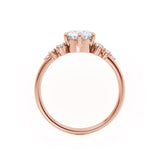 ALYA - Round Lab Diamond Starburst Cluster Shoulder Set Engagement Ring 18k Rose Gold Engagement Ring Lily Arkwright