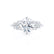 ALYA - Round Lab Diamond Starburst Cluster Shoulder Set Engagement Ring 950 Platinum Engagement Ring Lily Arkwright