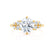 ALYA - Round Lab Diamond Starburst Cluster Shoulder Set Engagement Ring 18k Yellow Gold Engagement Ring Lily Arkwright