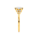 ALYA - Oval Lab Diamond Starburst Cluster Shoulder Set Engagement Ring 18k Yellow Gold Engagement Ring Lily Arkwright