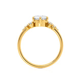ALYA - Round Lab Diamond Starburst Cluster Shoulder Set Engagement Ring 18k Yellow Gold Engagement Ring Lily Arkwright
