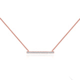 AMAL - Lab Diamond Bar Necklace 18k Rose Gold Pendant Lily Arkwright