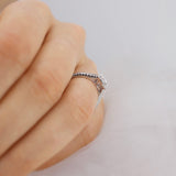 AMELIA - Round Moissanite & Diamond 950 Platinum Halo Ring Engagement Ring Lily Arkwright