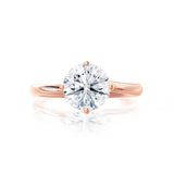 ANNORA - Round Lab Diamond 18k Rose Gold Twist Solitaire Ring Engagement Ring Lily Arkwright