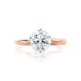 ANNORA - Round Natural Diamond 18k Rose Gold Twist Solitaire Ring Engagement Ring Lily Arkwright