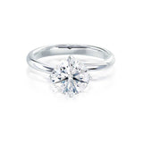 ANNORA - Round Natural Diamond 18k White Gold Twist Solitaire Ring Engagement Ring Lily Arkwright