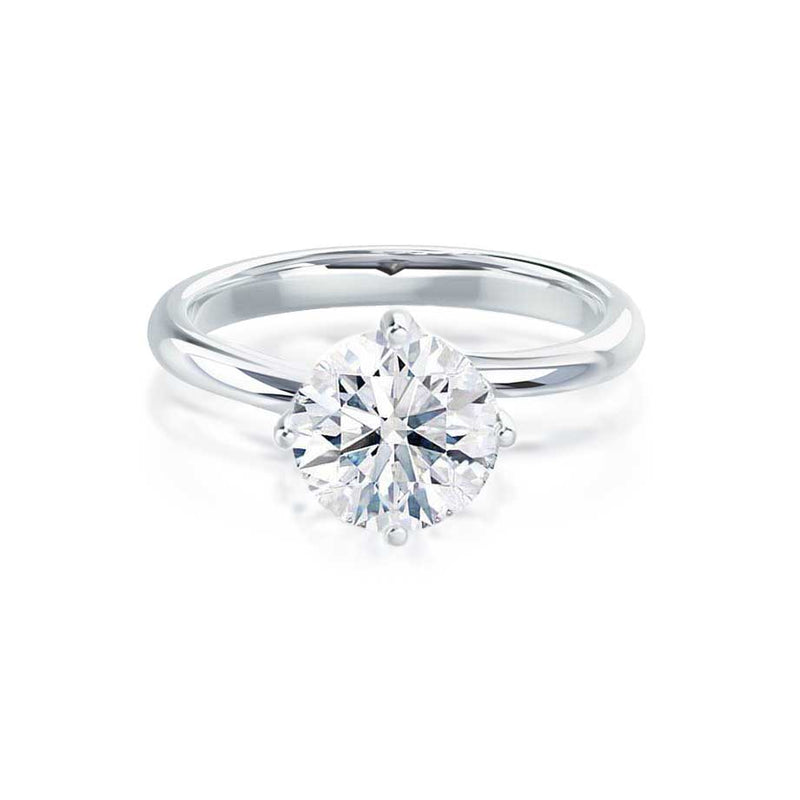 ANNORA - Round Moissanite 18k White Gold Twist Solitaire Ring Engagement Ring Lily Arkwright