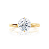 ANNORA - Round Lab Diamond 18k Yellow Gold Twist Solitaire Ring Engagement Ring Lily Arkwright