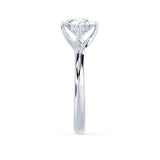 ANNORA - Round Lab Diamond 18k White Gold Twist Solitaire Ring Engagement Ring Lily Arkwright