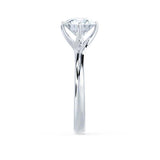 ANNORA - Round Natural Diamond 18k White Gold Twist Solitaire Ring Engagement Ring Lily Arkwright
