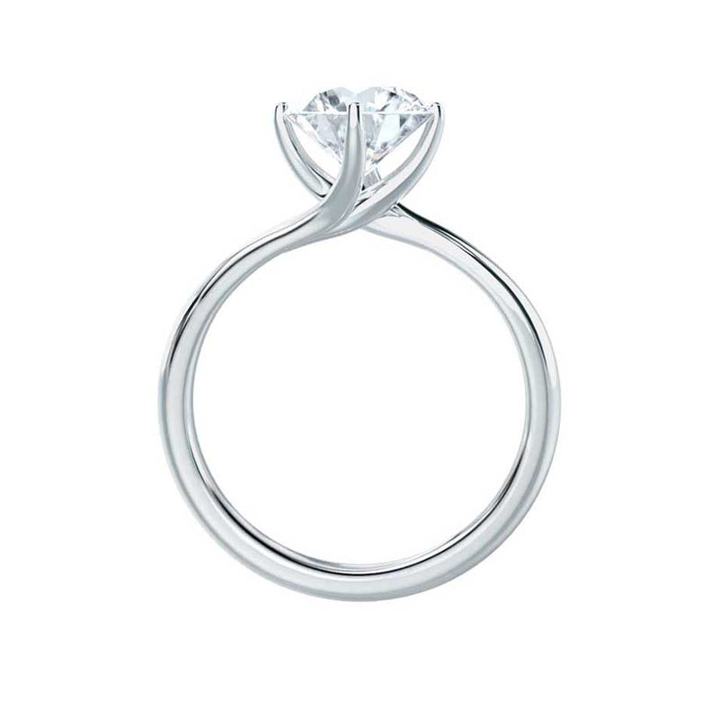 ANNORA - Round Moissanite 18k White Gold Twist Solitaire Ring Engagement Ring Lily Arkwright