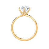 ANNORA - Round Lab Diamond 18k Yellow Gold Twist Solitaire Ring Engagement Ring Lily Arkwright