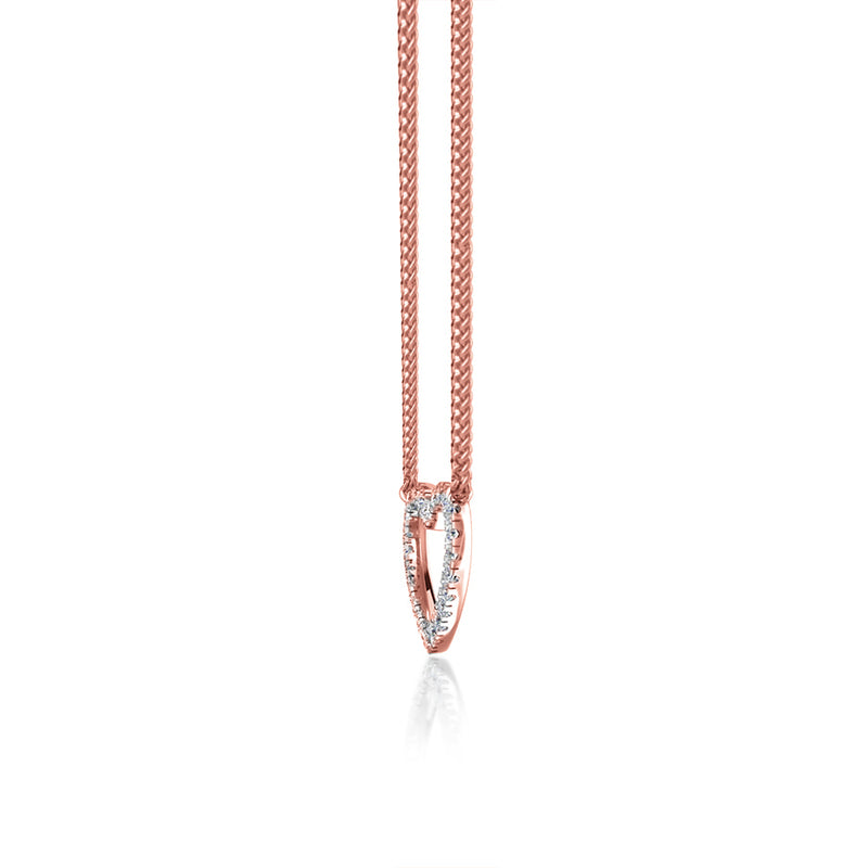 ARMELLE - Heart Lab Diamond Necklace 18k Rose Gold Pendant Lily Arkwright