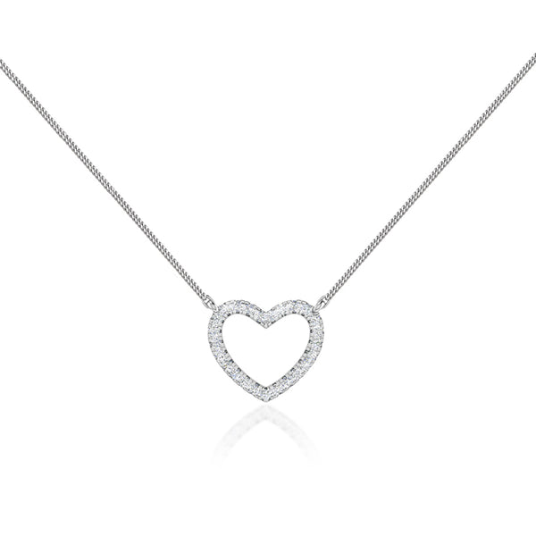 ARMELLE - Heart Lab Diamond Necklace 18k White Gold Pendant Lily Arkwright