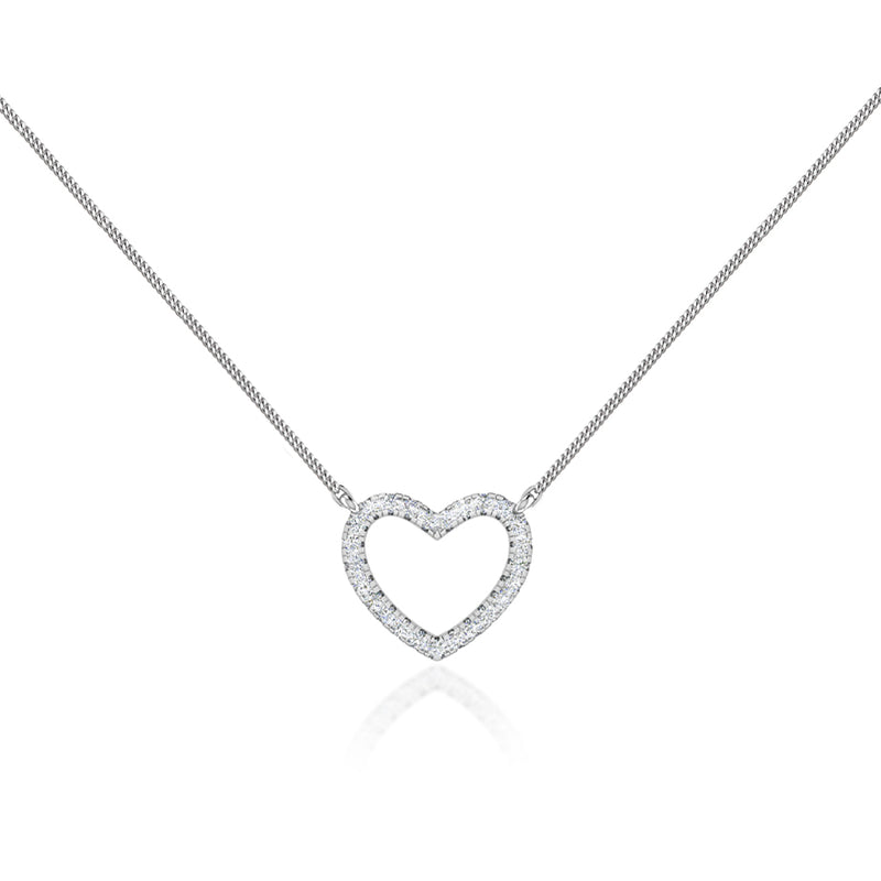 ARMELLE - Heart Lab Diamond Necklace 18k White Gold Pendant Lily Arkwright