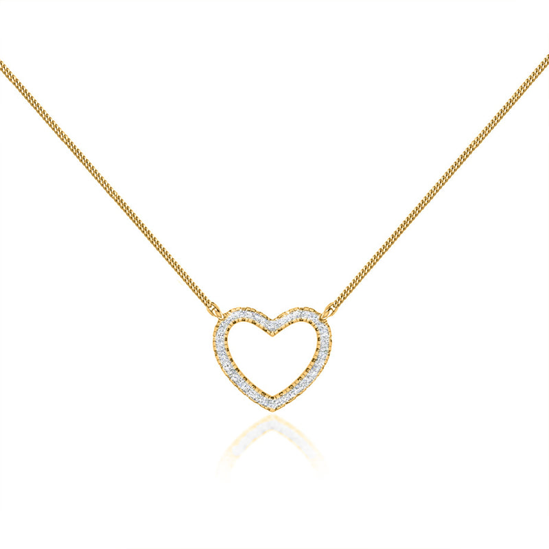 ARMELLE - Heart Lab Diamond Necklace 18k Yellow Gold Pendant Lily Arkwright