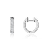 ASPEN - Petite Channel Set Lab Diamond Huggies 18k White Gold Earrings Lily Arkwright