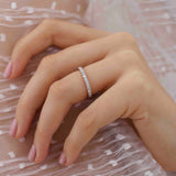 AURELIA - Ex Display Round Moissanite 950 Platinum Pavé Eternity Band Eternity Lily Arkwright